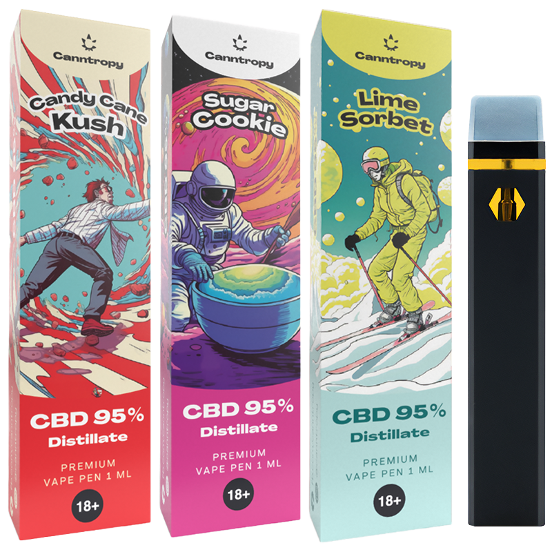 Canntropy - 3 броя Еднократен CBD Вейп 1мл