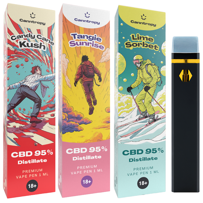 Canntropy - 3 броя Еднократен CBD Вейп 1мл