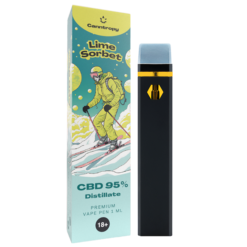 Canntropy Lime Sorbet - Еднократен Вейп CBD 95% 1мл