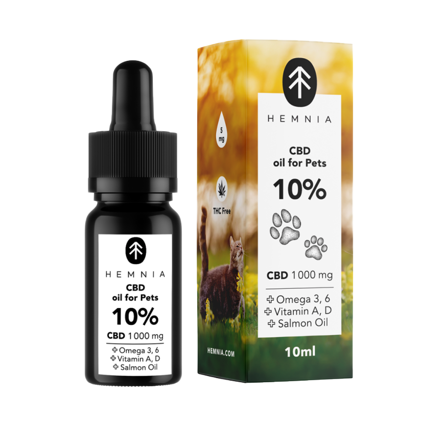 Hemnia - CBD Масло от Сьомга за Домашни Любимци 10% 10мл