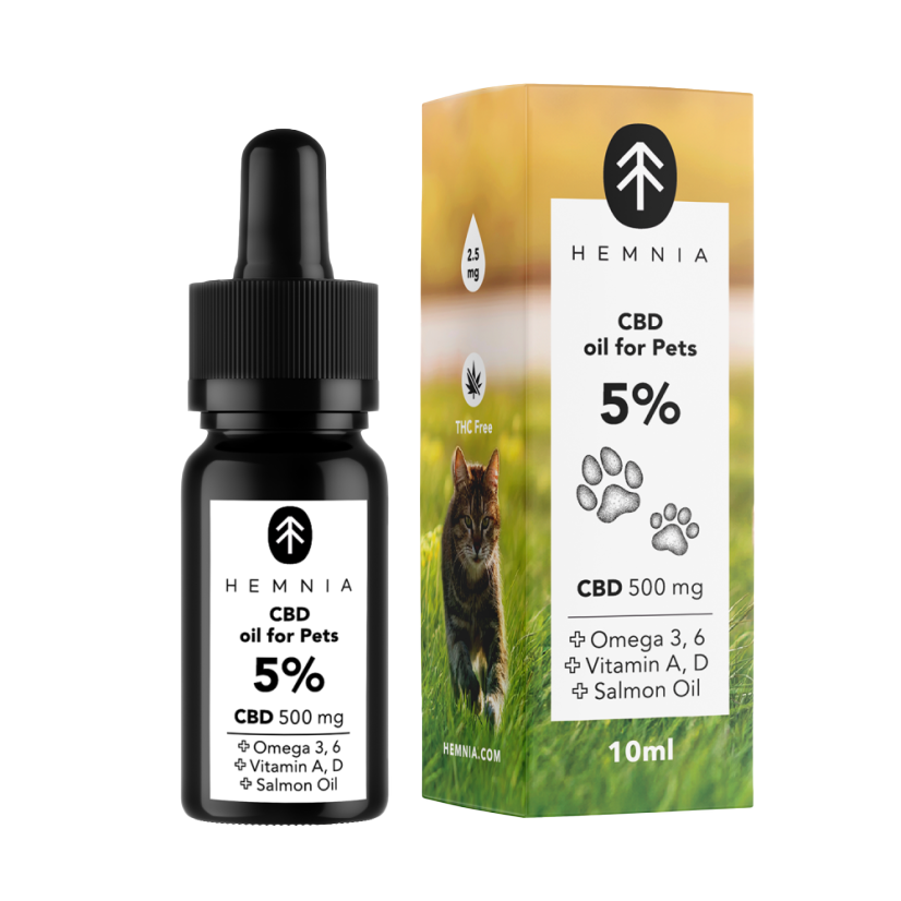 Hemnia - CBD Масло от Сьомга за Домашни Любимци 5% 10мл