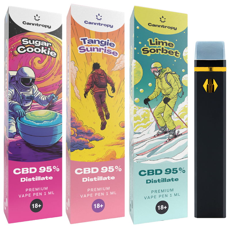Canntropy - 3 броя Еднократен CBD Вейп 1мл