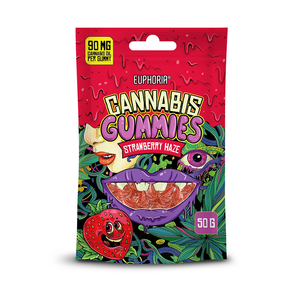 Euphoria - Strawberry Haze CBD Желирани Бонбони 15 x 90mg