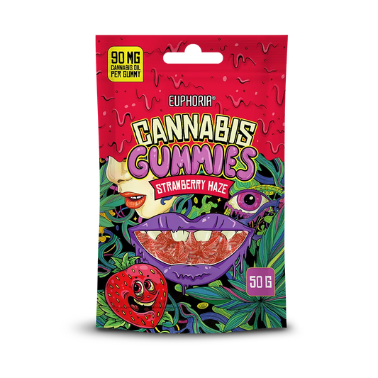 Euphoria - Strawberry Haze CBD Желирани Бонбони 15 x 90mg